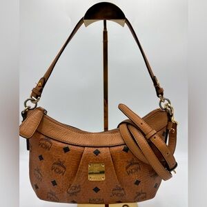 MCM Cognac Visetos leather crossbody or shoulder bag
